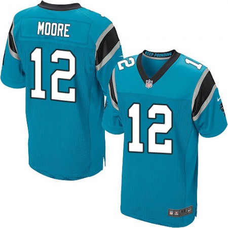 Nike Panthers #12 DJ Moore Blue Alternate Men's Stitched NFL Elite Jersey