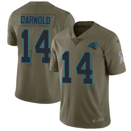 Nike Panthers #14 Sam Darnold Olive Men's Stitched NFL Limited 2017 Salute To Service Jersey