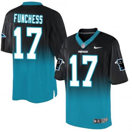 Nike Panthers #17 Devin Funchess Black/Blue Men's Stitched NFL Elite Fadeaway Fashion Jersey