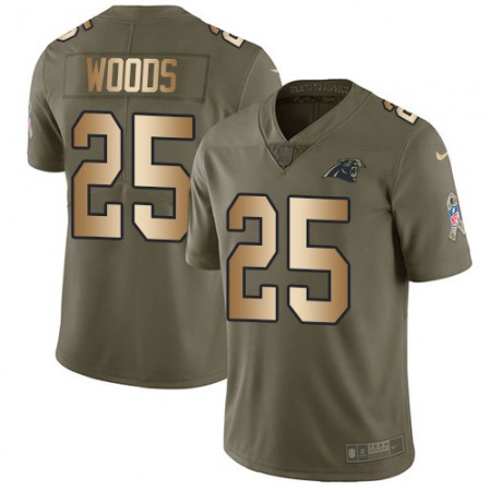 Nike Panthers #25 Xavier Woods Olive/Gold Men's Stitched NFL Limited 2017 Salute To Service Jersey