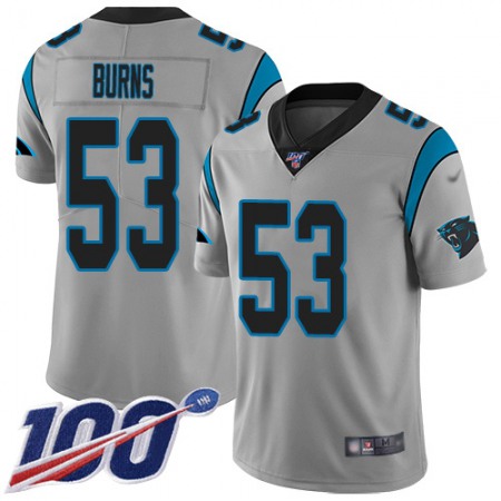 Nike Panthers #53 Brian Burns Silver Men's Stitched NFL Limited Inverted Legend 100th Season Jersey