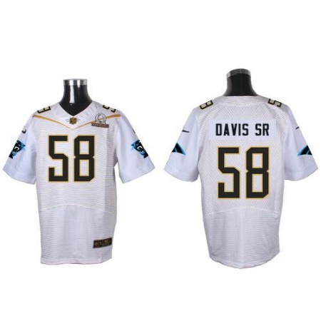 Nike Panthers #58 Thomas Davis Sr White 2016 Pro Bowl Men's Stitched NFL Elite Jersey