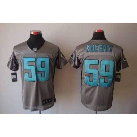 Nike Panthers #59 Luke Kuechly Grey Shadow Men's Stitched NFL Elite Jersey