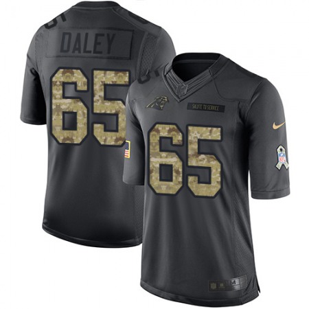 Nike Panthers #65 Dennis Daley Black Men's Stitched NFL Limited 2016 Salute to Service Jersey