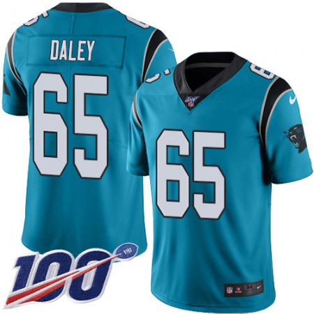 Nike Panthers #65 Dennis Daley Blue Men's Stitched NFL Limited Rush 100th Season Jersey