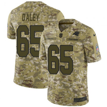 Nike Panthers #65 Dennis Daley Camo Men's Stitched NFL Limited 2018 Salute To Service Jersey