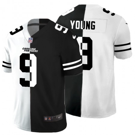 Carolina Panthers #9 Bryce Young Men's Black V White Peace Split Nike Vapor Untouchable Limited NFL Jersey