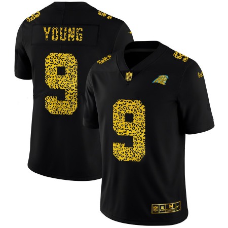 Carolina Panthers #9 Bryce Young Men's Nike Leopard Print Fashion Vapor Limited NFL Jersey Black