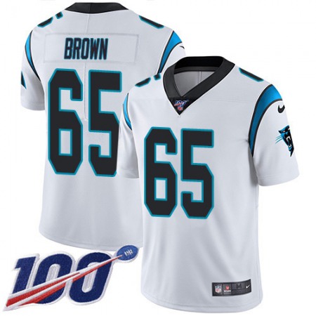 Nike Panthers #65 Dennis Daley White Men's Stitched NFL 100th Season Vapor Untouchable Limited Jersey