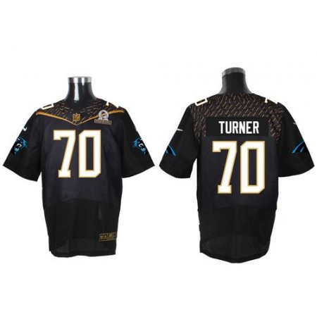 Nike Panthers #70 Trai Turner Black 2016 Pro Bowl Men's Stitched NFL Elite Jersey