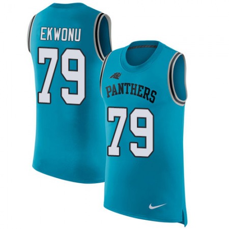 Nike Panthers #79 Ikem Ekwonu Blue Alternate Men's Stitched NFL Limited Rush Tank Top Jersey