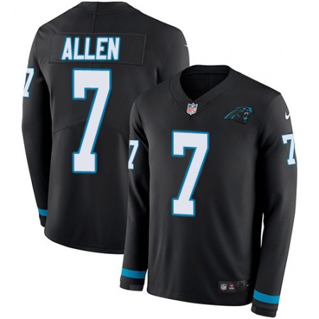 Nike Panthers #7 Kyle Allen Black Team Color Men's Stitched NFL Limited Therma Long Sleeve Jersey