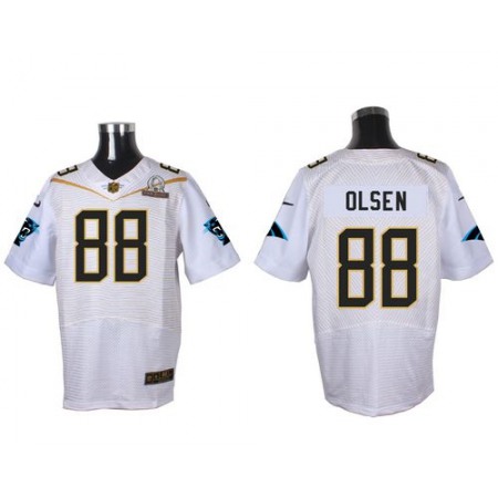 Nike Panthers #88 Greg Olsen White 2016 Pro Bowl Men's Stitched NFL Elite Jersey