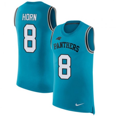 Nike Panthers #8 Jaycee Horn Blue Alternate Men's Stitched NFL Limited Rush Tank Top Jersey