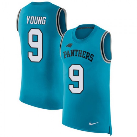 Nike Panthers #9 Bryce Young Blue Alternate Men's Stitched NFL Limited Rush Tank Top Jersey