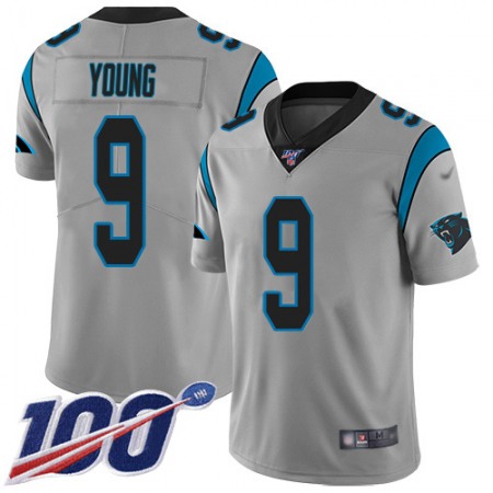 Nike Panthers #9 Bryce Young Silver Men's Stitched NFL Limited Inverted Legend 100th Season Jersey