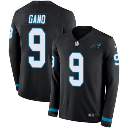 Nike Panthers #9 Graham Gano Black Team Color Men's Stitched NFL Limited Therma Long Sleeve Jersey