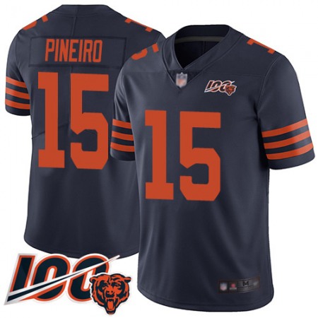 Nike Bears #15 Eddy Pineiro Navy Blue Alternate Men's Stitched NFL 100th Season Vapor Limited Jersey