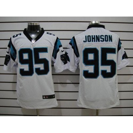 Nike Panthers #95 Charles Johnson White Men's Stitched NFL Elite Jersey