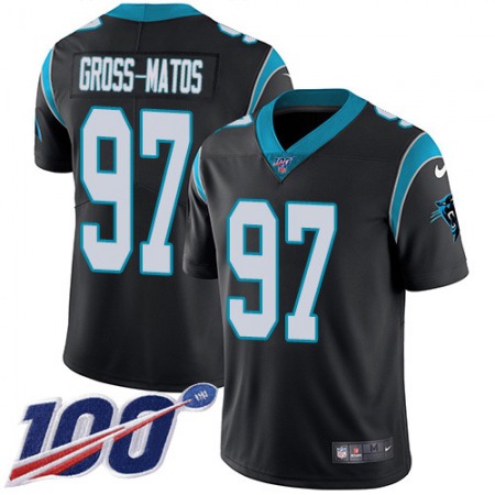 Nike Panthers #97 Yetur Gross-Matos Black Team Color Men's Stitched NFL 100th Season Vapor Untouchable Limited Jersey