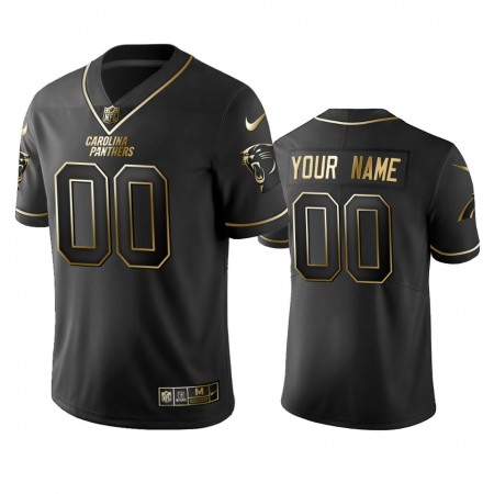 Panthers Custom Men's Stitched NFL Vapor Untouchable Limited Black Golden Jersey