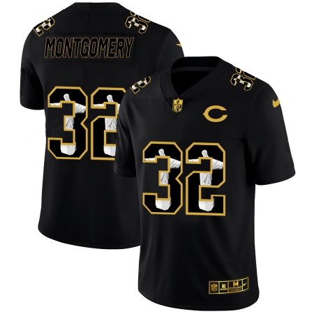 Chicago Bears #32 David Montgomery Men's Nike Carbon Black Vapor Cristo Redentor Limited NFL Jersey