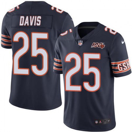 Nike Bears #25 Mike Davis Navy Blue Team Color Men's 100th Season Stitched NFL Vapor Untouchable Limited Jersey