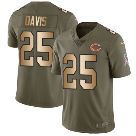 Nike Bears #25 Mike Davis Olive/Gold Men's Stitched NFL Limited 2017 Salute To Service Jersey