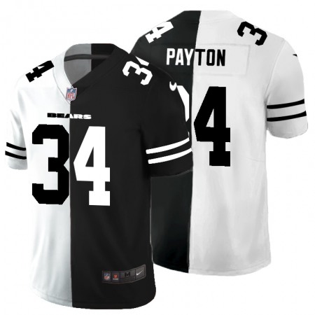 Chicago Bears #34 Walter Payton Men's Black V White Peace Split Nike Vapor Untouchable Limited NFL Jersey