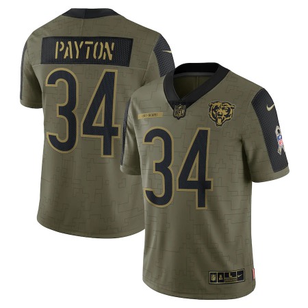 Chicago Bears #34 Walter Payton Olive Nike 2021 Salute To Service Limited Player Jersey