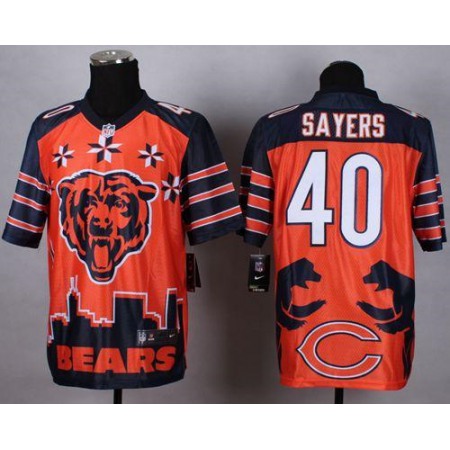 Nike Bears #40 Gale Sayers Orange Men's Stitched NFL Elite Noble Fashion Jersey