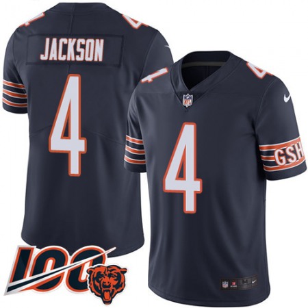 Nike Bears #4 Eddie Jackson Navy Blue Team Color Men's Stitched NFL 100th Season Vapor Limited Jersey