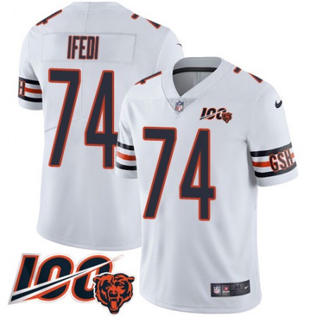 Nike Bears #74 Germain Ifedi White Men's Stitched NFL 100th Season Vapor Untouchable Limited Jersey