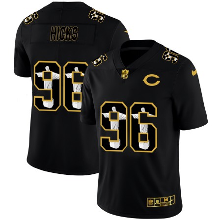 Chicago Bears #96 Akiem Hicks Men's Nike Carbon Black Vapor Cristo Redentor Limited NFL Jersey