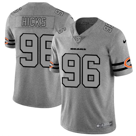 Chicago Bears #96 Akiem Hicks Men's Nike Gray Gridiron II Vapor Untouchable Limited NFL Jersey