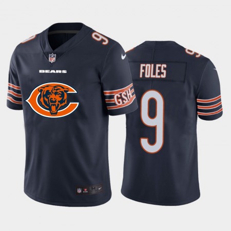 Chicago Bears #9 Nick Foles Navy Blue Men's Nike Big Team Logo Vapor Limited NFL Jersey