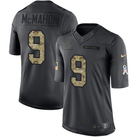 Nike Bears #9 Jim McMahon Black Men's Stitched NFL Limited 2016 Salute to Service Jersey