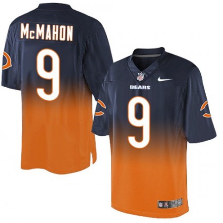 Nike Bears #9 Jim McMahon Navy Blue/Orange Men's Stitched NFL Elite Fadeaway Fashion Jersey