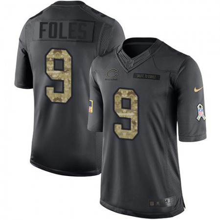 Nike Bears #9 Nick Foles Black Men's Stitched NFL Limited 2016 Salute to Service Jersey