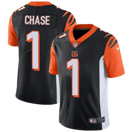 Cincinnati Bengals #1 Ja'Marr Chase Nike 100th Season Vapor Limited Jersey Black