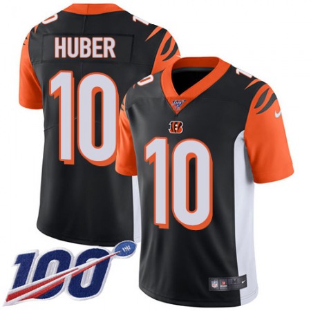 Nike Bengals #10 Kevin Huber Black Team Color Men's Stitched NFL 100th Season Vapor Limited Jersey