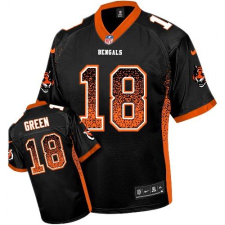 Nike Bengals #18 A.J. Green Black Team Color Men's Stitched NFL Elite Drift Fashion Jersey