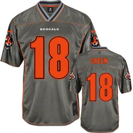 Nike Bengals #18 A.J. Green Grey Men's Stitched NFL Elite Vapor Jersey