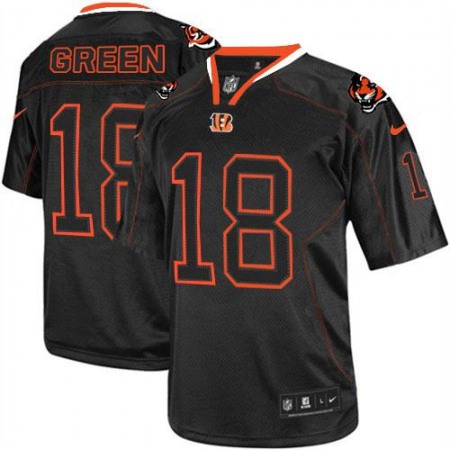 Nike Bengals #18 A.J. Green Lights Out Black Men's Stitched NFL Elite Jersey