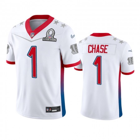 Nike Bengals #1 Ja'Marr Chase Men's NFL 2022 AFC Pro Bowl Game Jersey White