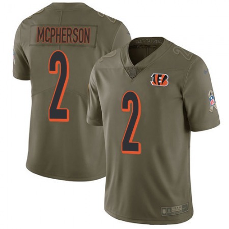 Nike Bengals #2 Evan McPherson Olive Men's Stitched NFL Limited 2017 Salute To Service Jersey