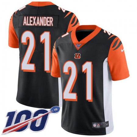 Nike Bengals #21 Mackensie Alexander Black Team Color Men's Stitched NFL 100th Season Vapor Untouchable Limited Jersey