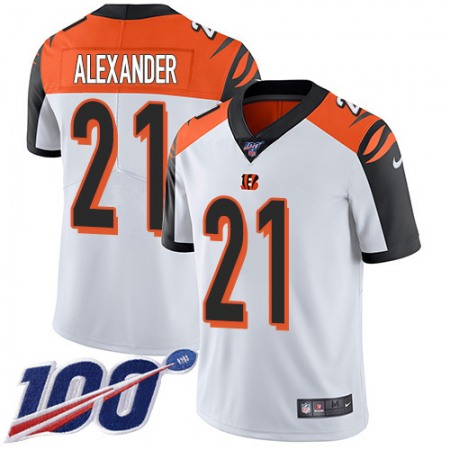 Nike Bengals #21 Mackensie Alexander White Men's Stitched NFL 100th Season Vapor Untouchable Limited Jersey