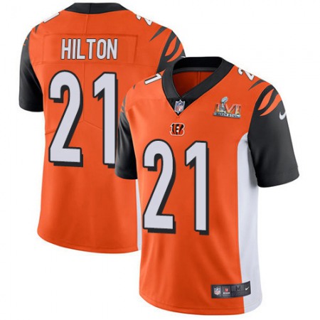 Nike Bengals #21 Mike Hilton Orange Alternate Super Bowl LVI Patch Men's Stitched NFL Vapor Untouchable Limited Jersey