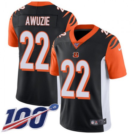 Nike Bengals #22 Chidobe Awuzie Black Team Color Men's Stitched NFL 100th Season Vapor Untouchable Limited Jersey